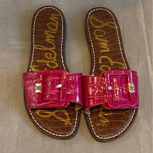 New Sam Edelman Hot Pink Big Buckle Sandal Sz 9